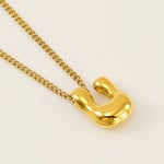 Gold color / 1 Piece Simple Series Daily Letter U Titanium Steel  Gold Color Unisex Pendant Necklaces Picture21